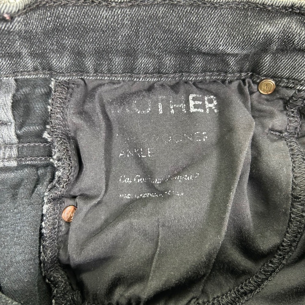 Mother The Swooner Ankle Jeans‎ Cat Got Your Tongue Faded Black Skinny Womens 25 - Picture 7 of 15